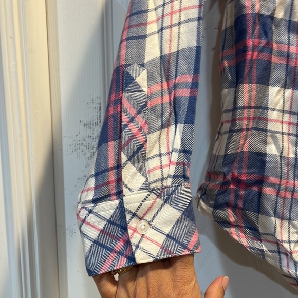New! Rails Hunter Blue and Pink Plaid Flannel Shirt XS - Picture 4 of 7